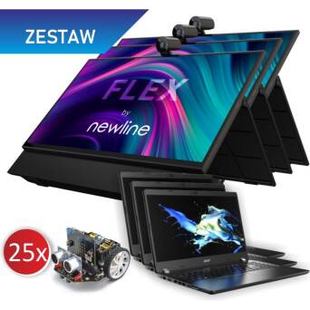 Zestaw 8: 3x monitor Flex + 3x laptop Acer + 25x robot Maqueen